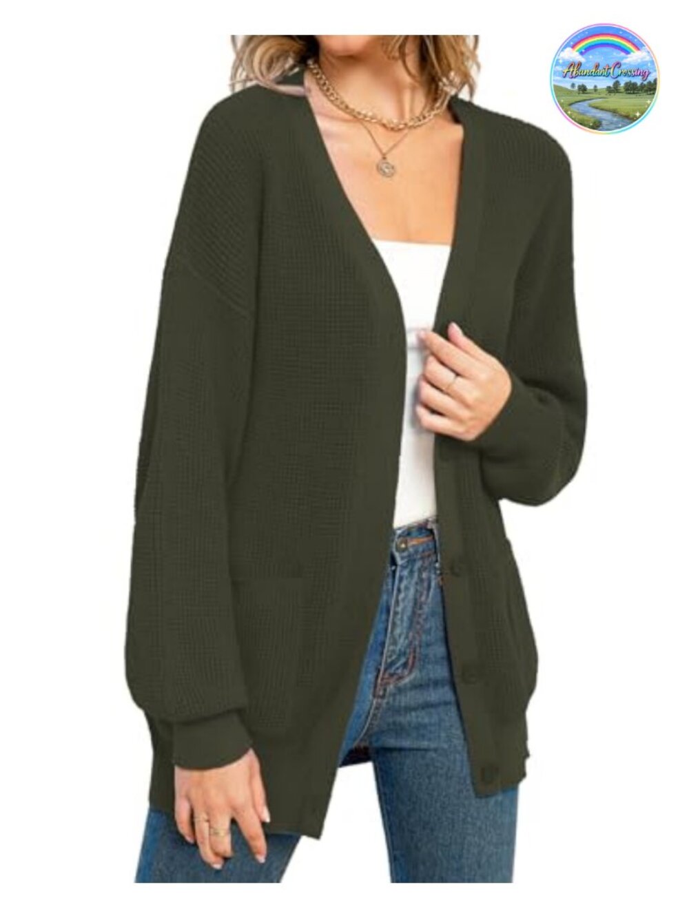 Women's 100% Cotton Button Down Cardigan with Pockets